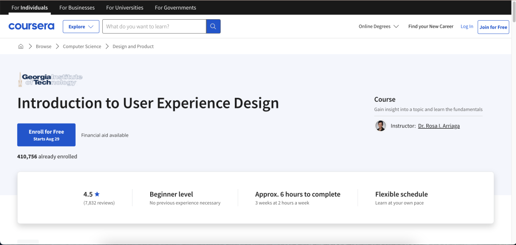 Introduction to User Experience  Design by Georgia  Institute of Technology on Coursera